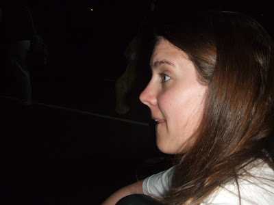 Debbie Sits Outside the Hotel for the Firetruck