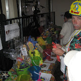 Checking out the gift baskets. Checking out the gift baskets.
