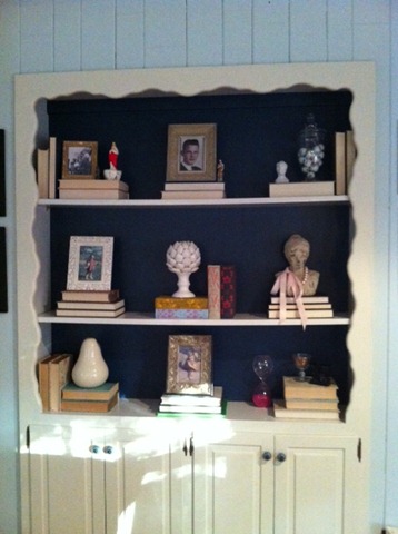 navy bookcase