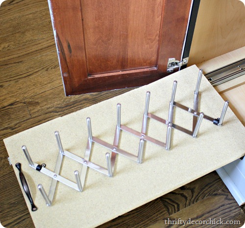 DIY roll out drawer organization