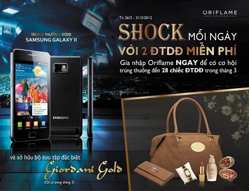 Cơ hội nhận Samsung Galaxy S2 miễn phí từ Oriflame