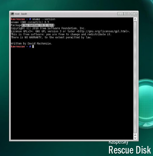 Kaspersky Rescue Disk 10 - uname 