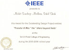 OUT STANDING DESIGN AWARD FROM IEEE HQ ON OUR PROJECT TRANSFER @ MAX WHICH FETCHED US 5 NATIONAL/INTERNATIONAL LEVEL AWARDS!! OUT STANDING DESIGN AWARD FROM IEEE HQ ON OUR PROJECT TRANSFER @ MAX WHICH FETCHED US 5 NATIONAL/INTERNATIONAL LEVEL AWARDS!!