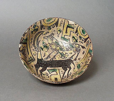 Bowl Iran, Nishapur Bowl, 10th century Ceramic; Vessel, Earthenware, underglaze slip-painted, 2 1/2 x 6 1/2 in. (6.35 x 16.51 cm) The Nasli M. Heeramaneck Collection, gift of Joan Palevsky (M.73.5.135) Art of the Middle East: Islamic Department.