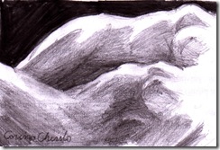 Doua femeie in intuneric doua corpuri doua nuduri desen in creion - Nude women in the dark pencil drawing