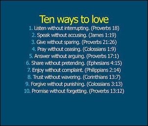 ten ways to love