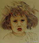 065 -Portrait d'une Fillette - 1994<br />
65 x 50 - Sanguine et mine de plomb