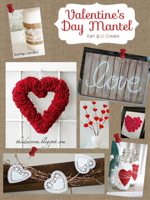 Valentine's Day Mantel Inspiration Board