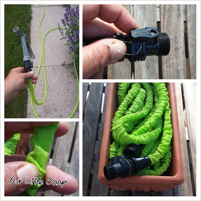 The Pocket Hose expanding garden hose, shut off, material