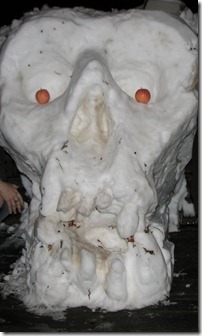 snow skull comes alive