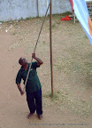 Hanging Buddhist Flag near Ruwanweliseya entrance