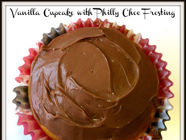 Vanilla Cupcakes with Philly Chocolate Frosting {Recipe}