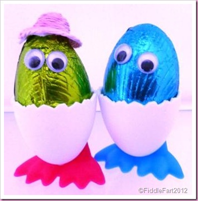 Easter Egg Cups with chocolate eggs