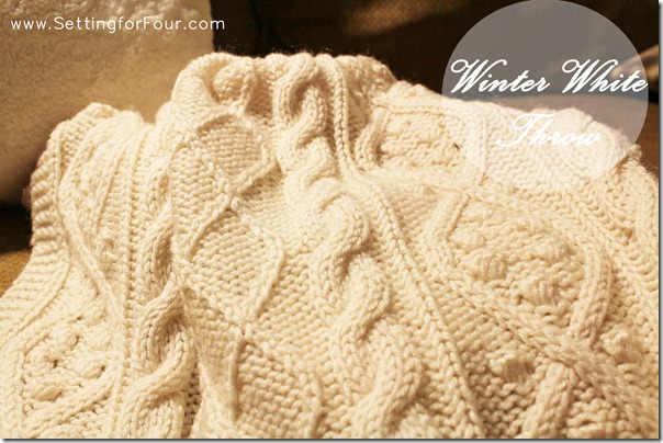 Winter White Throw from Setting for Four #winter #white #throw #knit #decor