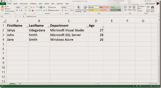 using excel as a database