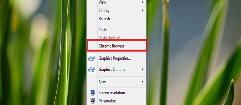 Chrome browser context menu