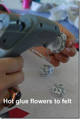 hot glue flowers to felt hot glue flowers to felt