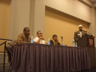 Kyle Ismail, IMAN; Mujahid Fletcher; Maiesha McQueen, Director of Progress Theater; Joshua Salaam