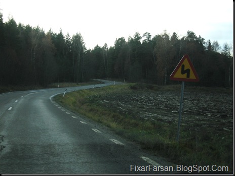 Krokig landsväg i norra Stockholm Testslinga för FixarFarsan