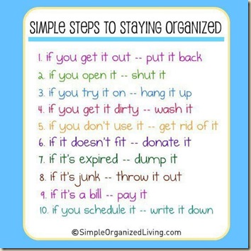 simple steps to getting organized