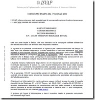 Comunicato ISVAP del 17 gennaio 2012
