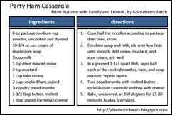 party ham casserole recipe card