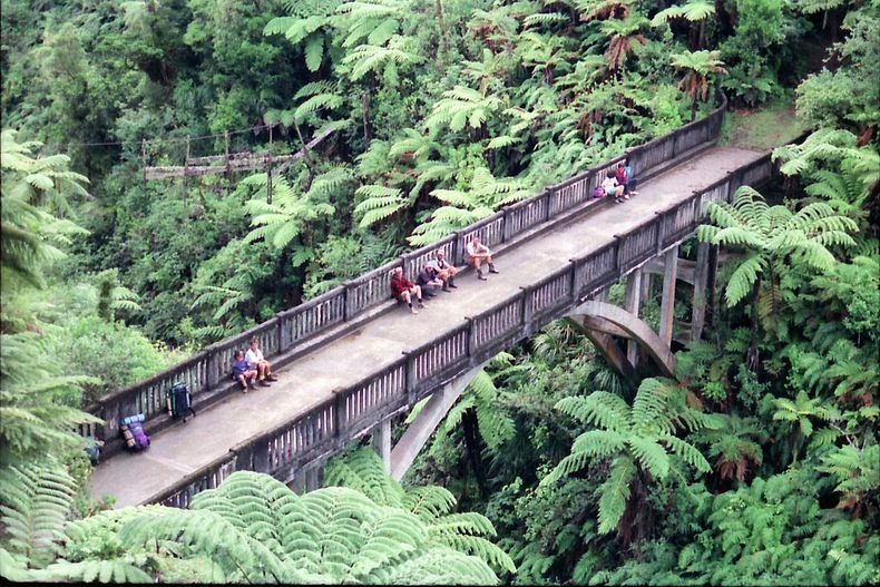 “Bridge to Nowhere” in Whanganui National Park, New Zealand Amusing