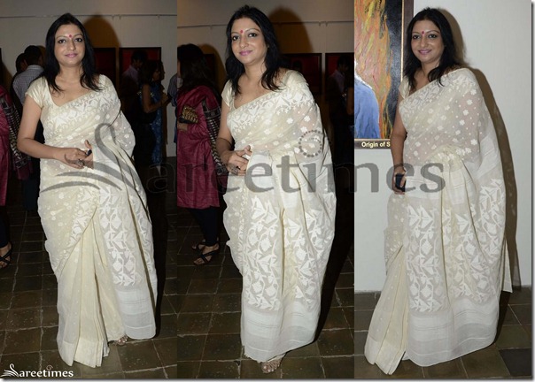 Cream_Designer_Embroidery_Saree