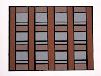 high rise 1, 1996, acrylic on canvas, 12 x 16 in.