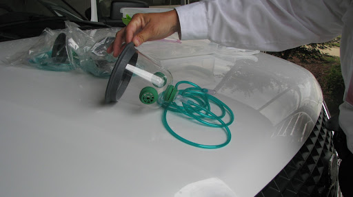 A side view of how the resuscitator mask looks. (Photo by: Brittni Bynum)