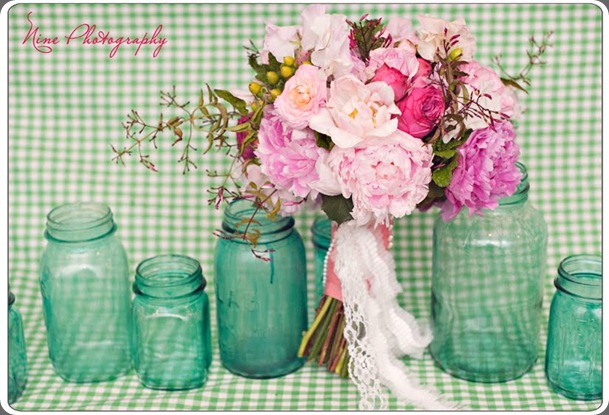 blue mason jar pink flowers bows and arrows blue mason jar pink flowers bows and arrows
