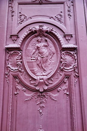 Only in Paris could you find a door so heavily embellished and painted the chicest color in the world. Only in Paris could you find a door so heavily embellished and painted the chicest color in the world.