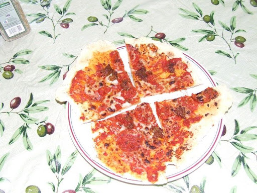 Karen... wonderful pizzas sliced and ready to go!!!