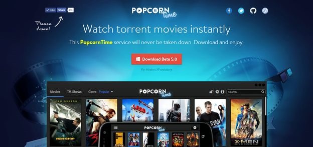 Popcorn Time Online Movie Streaming Service