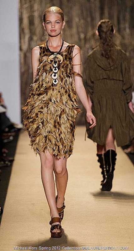 MICHAEL KORS 2012 SPRING COLLECTION LEOPARD HAND PAINTED FEATHERED SHIFT