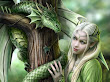 Elven Princess And Green Snake