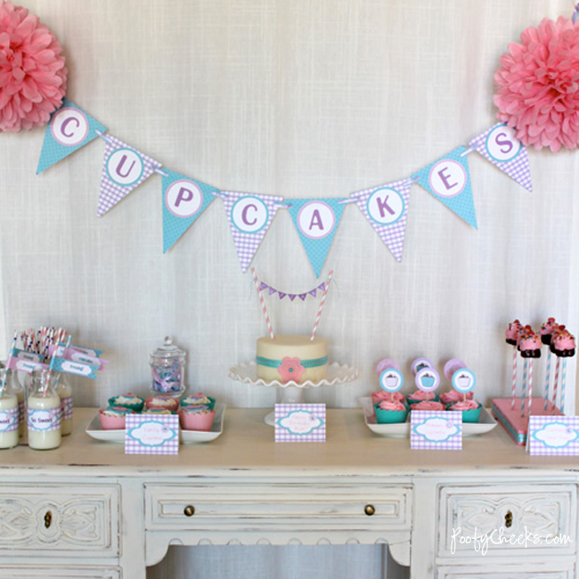Free Cupcake Party Printables by Poofy Cheeks