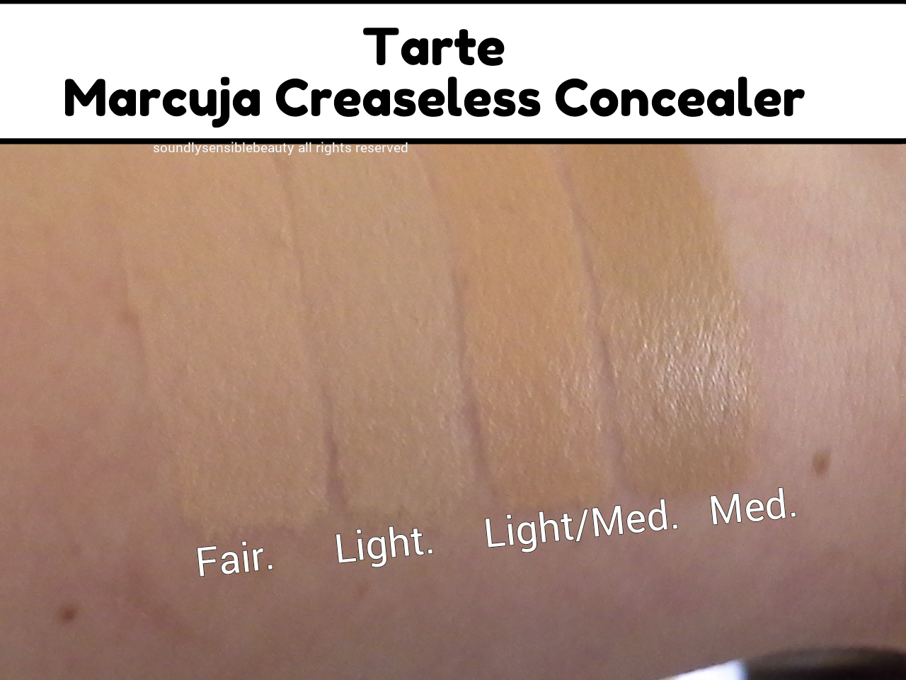 Tarte Marcuja Creaseless Concealer (Full Cover Concealer); Review &  Swatches of Shades