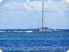 052 Mono being guided through reef into Blue Lagoon