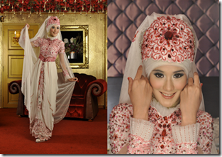 a jilbab saat pengantin di Hijab Merah Maron