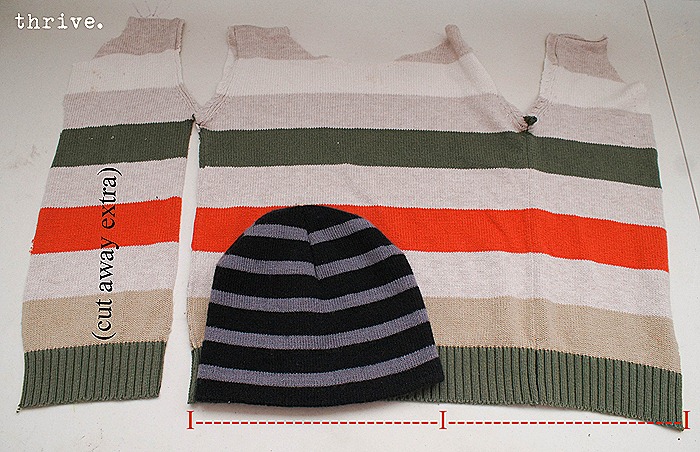 Make mittens & hats out of old sweaters - choosetothrive.blogspot.com
