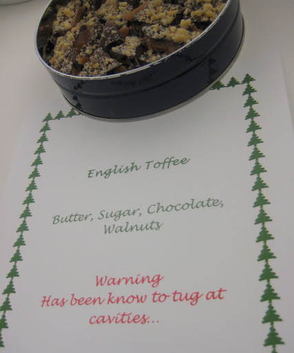 English toffee—with a warning—from the photo department.