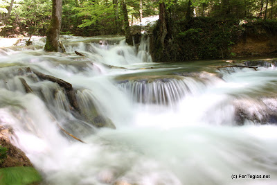 beautiful waterfall during the spring in the mountains