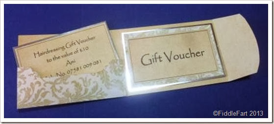 Gift Voucher Wallet.  Sizzix Die Cut