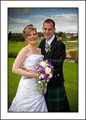 Bride and groom wedding piperdam dundee