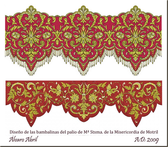 diseño bambalinas caidas paso de palio maria santisima misericordia motril 2009 alvaro abril diseño bambalinas caidas paso de palio maria santisima misericordia motril 2009 alvaro abril