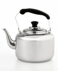 Bright copper kettles...