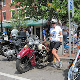 Terri and her (coveted) new ride: a 1940 Indian.