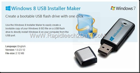 Download Win8USB - Windows 8 USB Installer Maker 1.0.23.12 | Create A bootable USB flash drive with one click