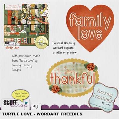 Leaving a Legacy Designs - Turtle Love - Wordart Freebies Preview